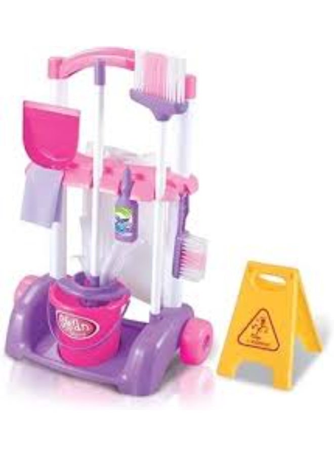 مجموعة لعب تنظيف المنزل الصغير المحمول خفيف الوزن من 9 قطع